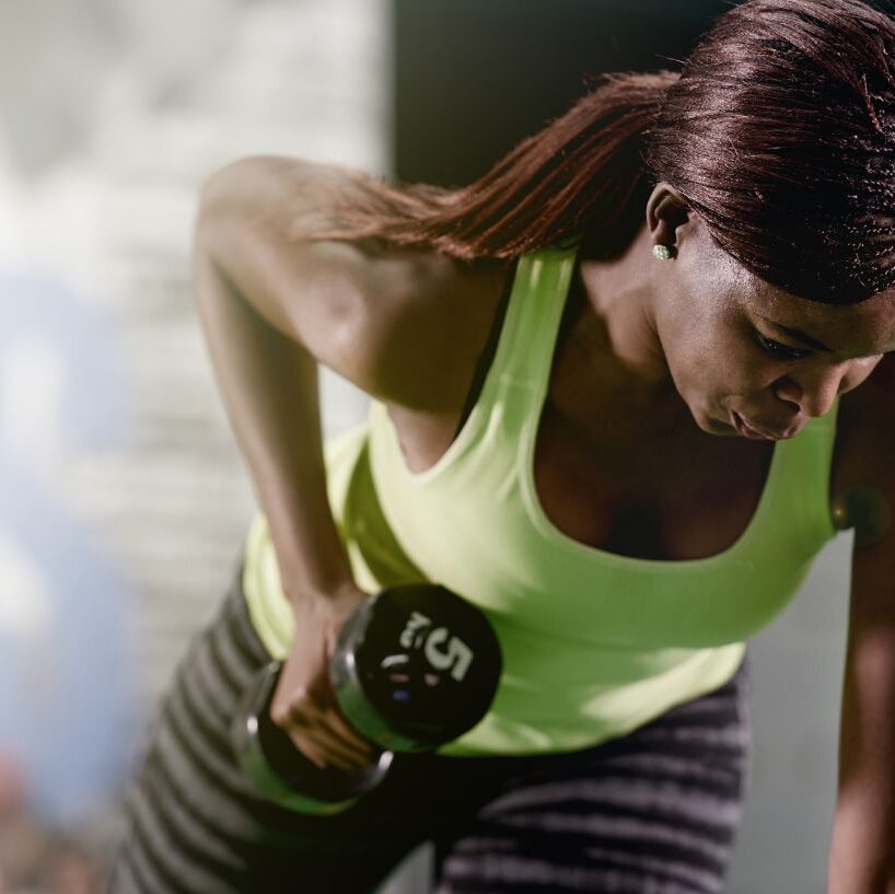 Tracking strength gains with dumbbells and progress log